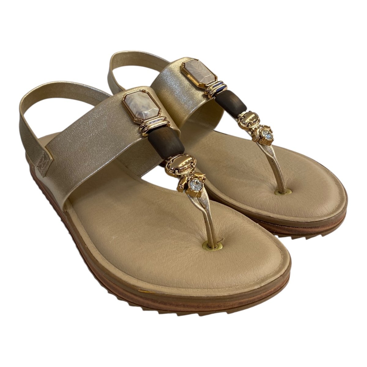 Sandalia Feminino Modare Ultraconforto Pedrarias Calce Fácil Tiras 7141.120 Dourado Dourado 2