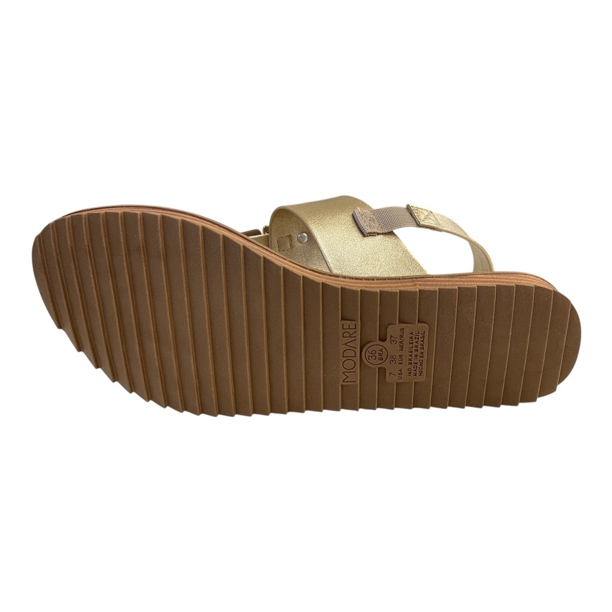 Sandalia Feminino Modare Ultraconforto Pedrarias Calce Fácil Tiras 7141.120 Dourado Dourado 3