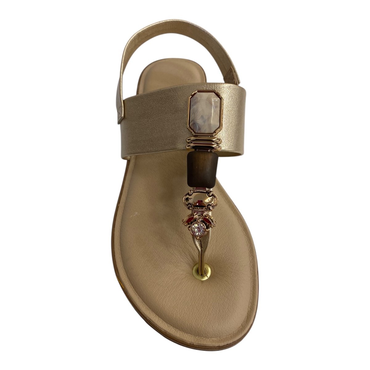 Sandalia Feminino Modare Ultraconforto Pedrarias Calce Fácil Tiras 7141.120 Dourado Dourado 4