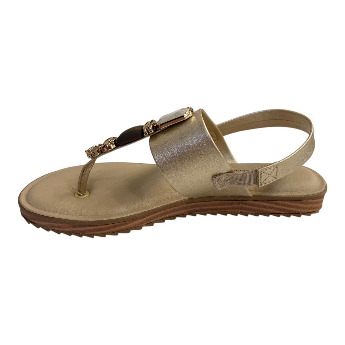 Sandalia Feminino Modare Ultraconforto Pedrarias Calce Fácil Tiras 7141.120 Dourado Dourado 5