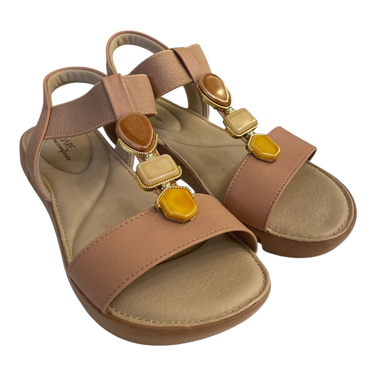 Sandalia Feminino Modare Ultraconforto Calce Fácil Pedras 7199.103 Nude Marrom 2