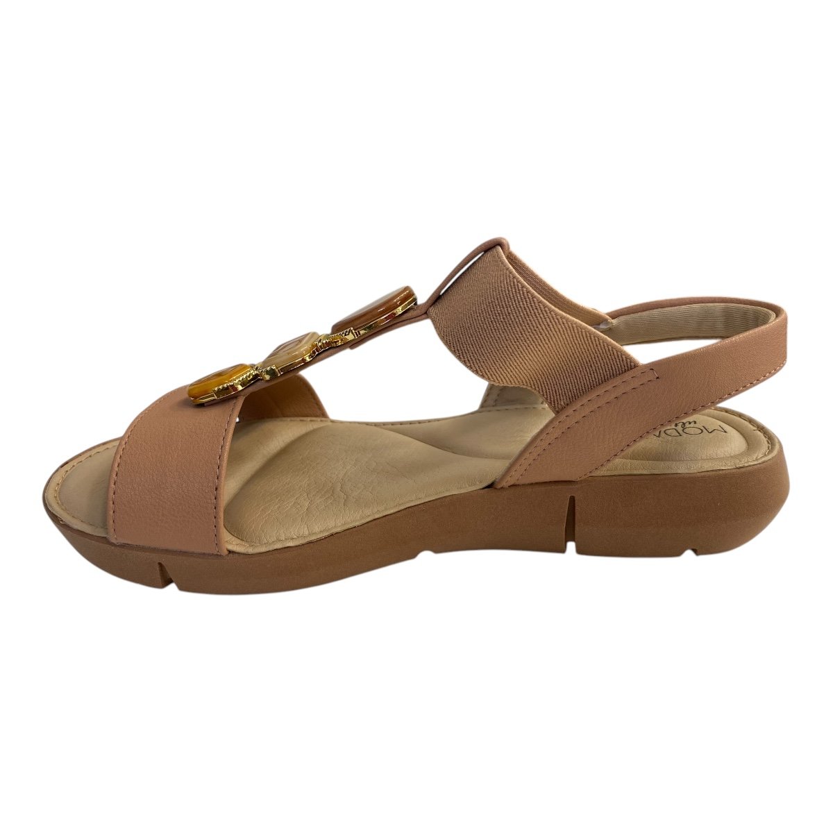 Sandalia Feminino Modare Ultraconforto Calce Fácil Pedras 7199.103 Nude Marrom 5