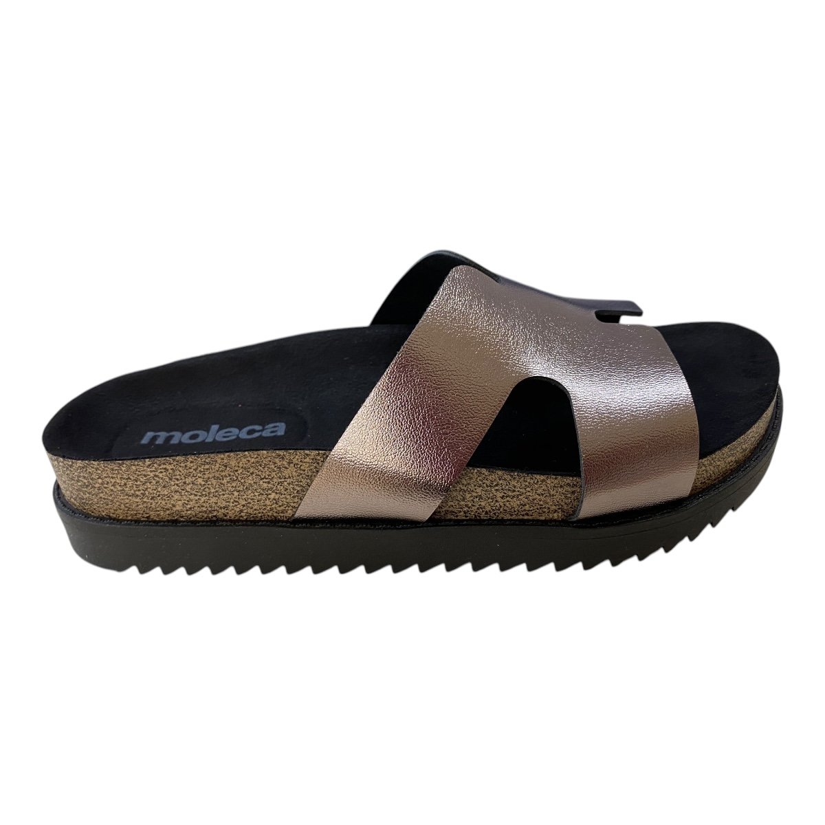 Papete Feminino Moleca Metalizado Brilho Camurça 5500.100 Grafite 1