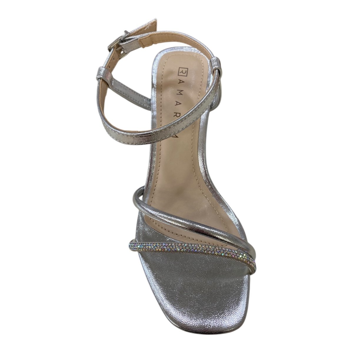 Sandalia Feminino Ramarim Festa Brilho Strass Metalizado  24-26208 Prata Prata 6