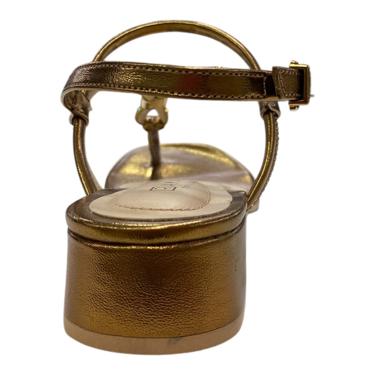 Sandalia Feminino Ramarim Dedo Tiras Strass Brilho Calce Fácil 24-48206 Bronze Marrom 5