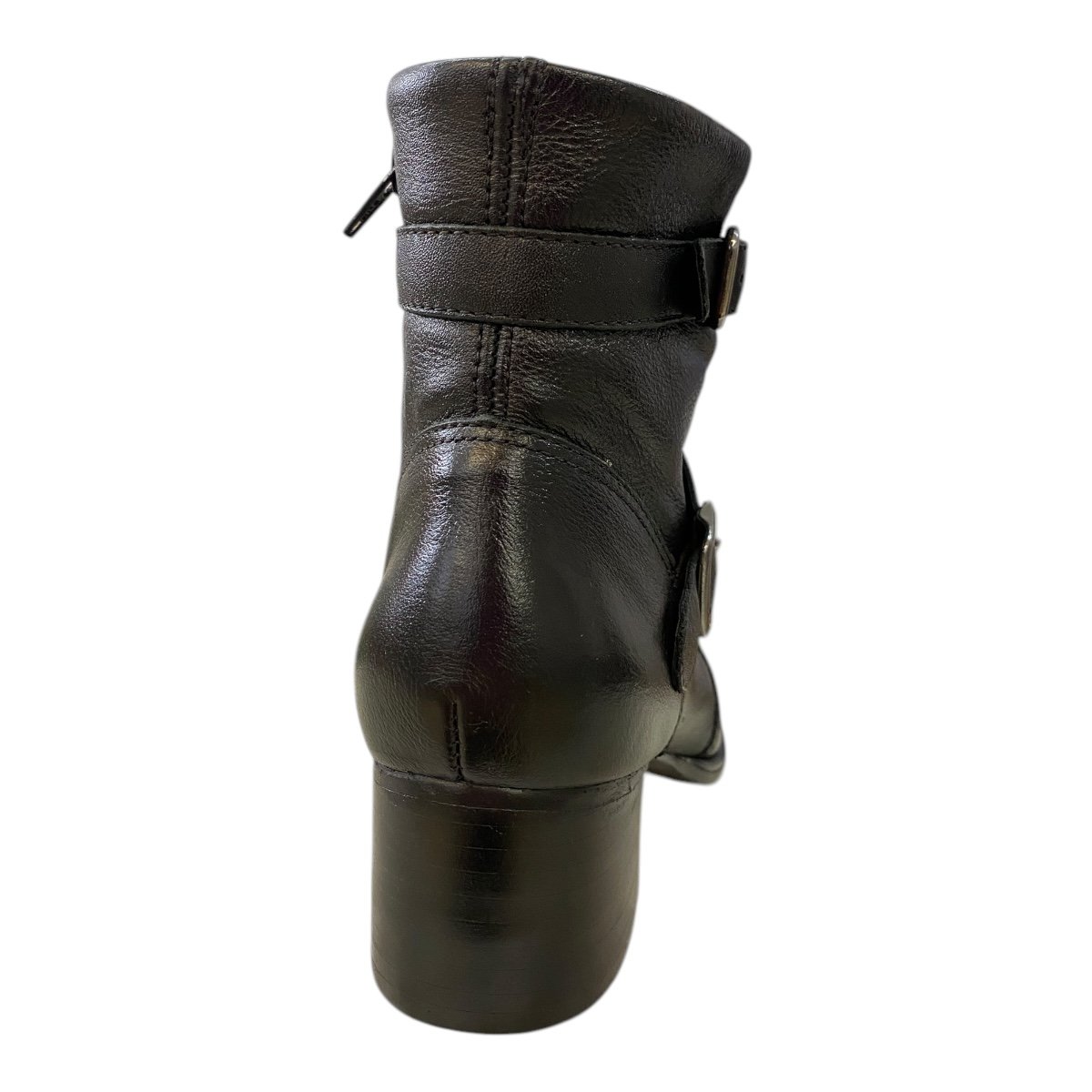 Bota Coturno Feminino New Born Couro Legítimo Fivelas 4918 Preto Preto 5