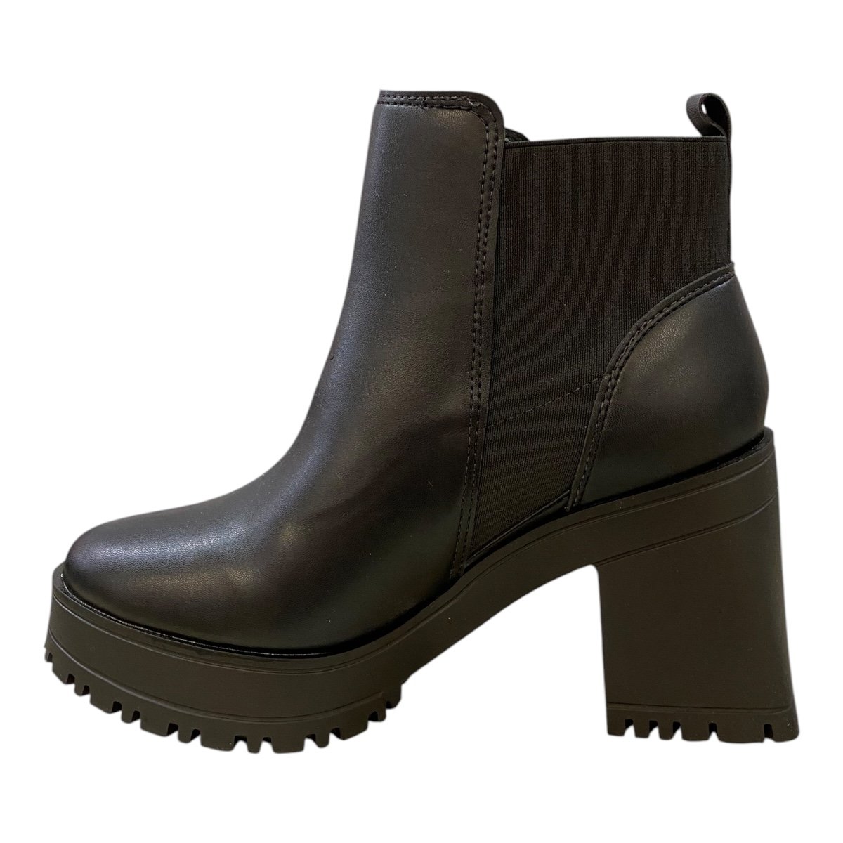Bota Coturno Feminino Vizzano Pelica Tratorada Elástico 3091100 Preto Preto 4