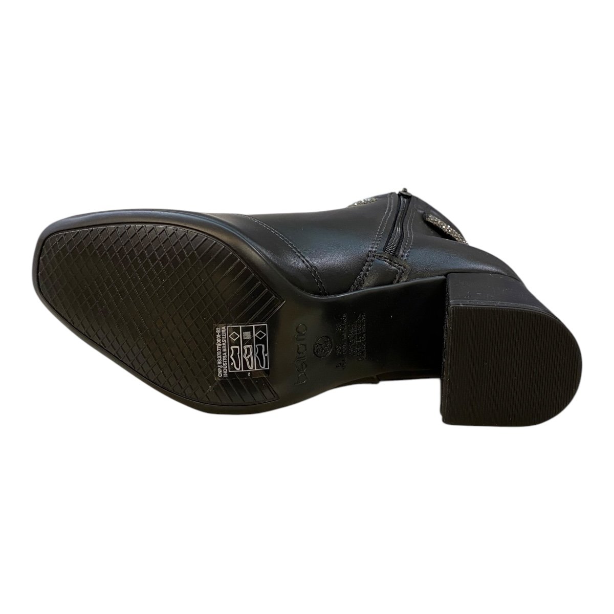 Bota Coturno Feminino Beira Rio Pelica Fivela Strass 9076.107 Preto Preto 3