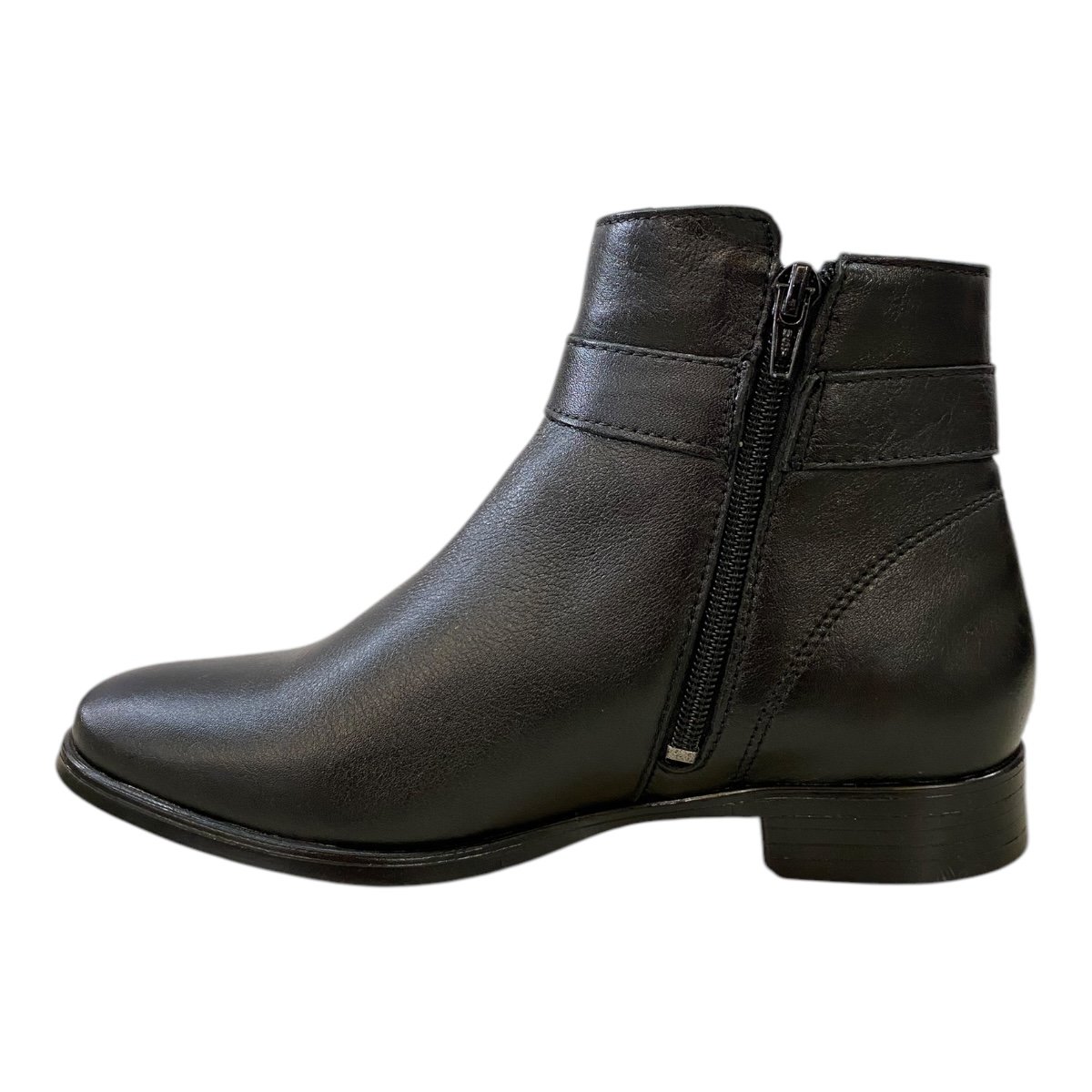 Bota Coturno Feminino New Born Couro Legítimo Fivela 9868 Preto Preto 4