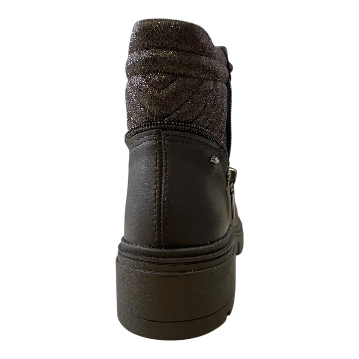 Bota Coturno Feminino Dakota Tratorada Amarração Glitter Zíper Da421 Preto Preto 5