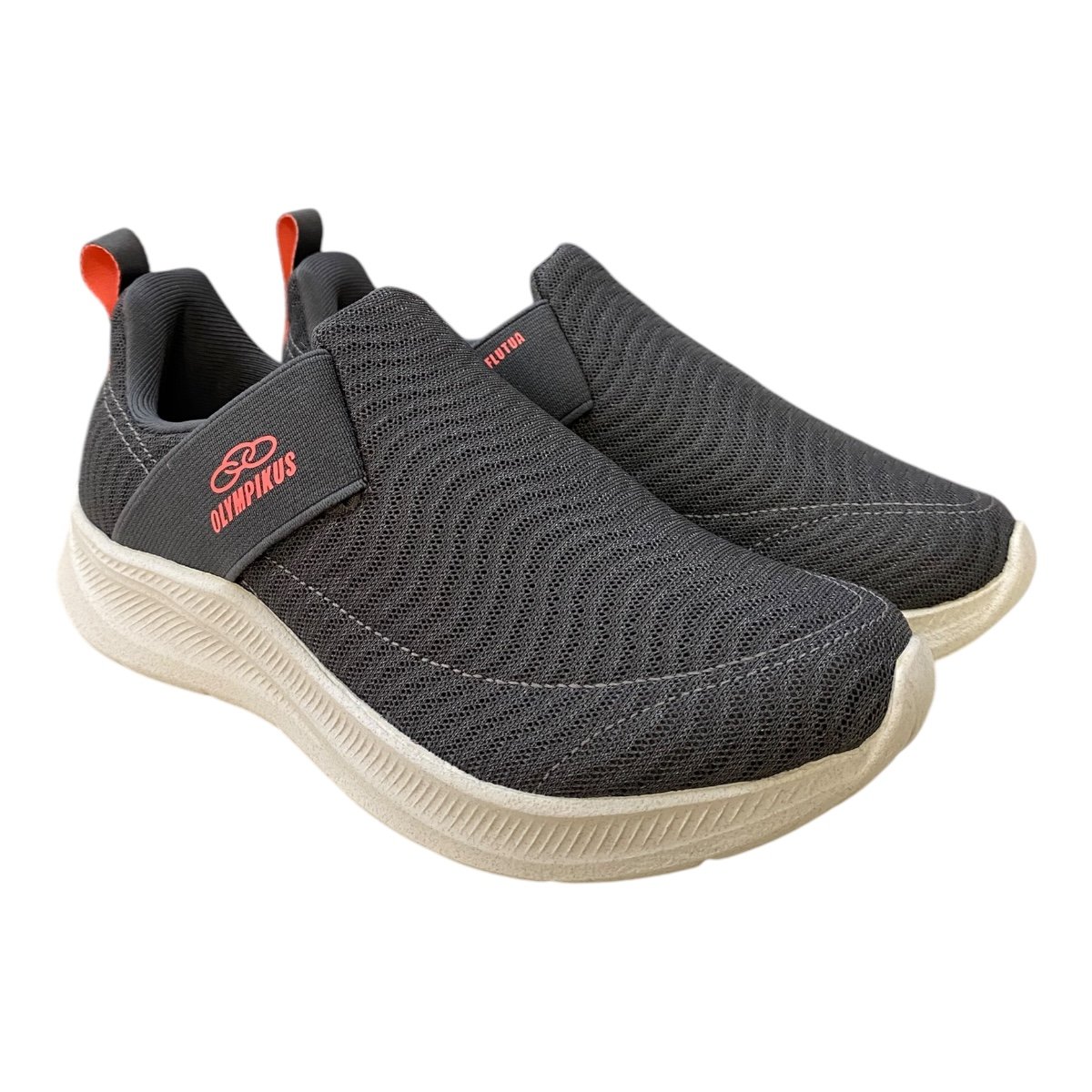 Tenis Feminino Olympikus Conforto Calce Fácil Esporte Caminhada Flutua Chumbo Cinza 2