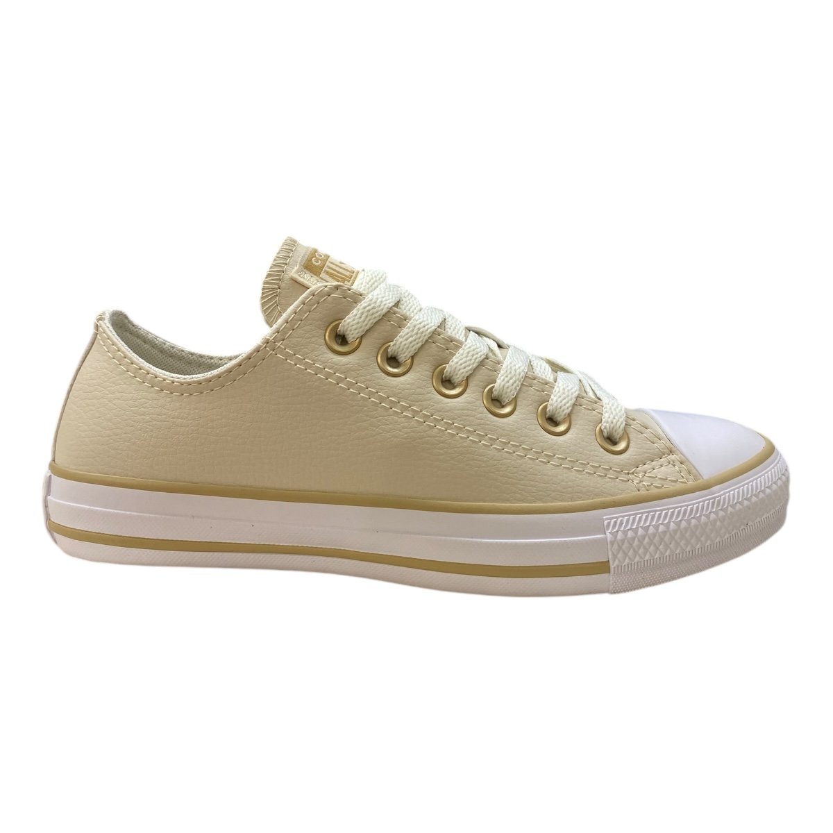 Tenis Feminino All Star Casual Retrô Cano Baixo Ct04500006 Marfim Branco 1