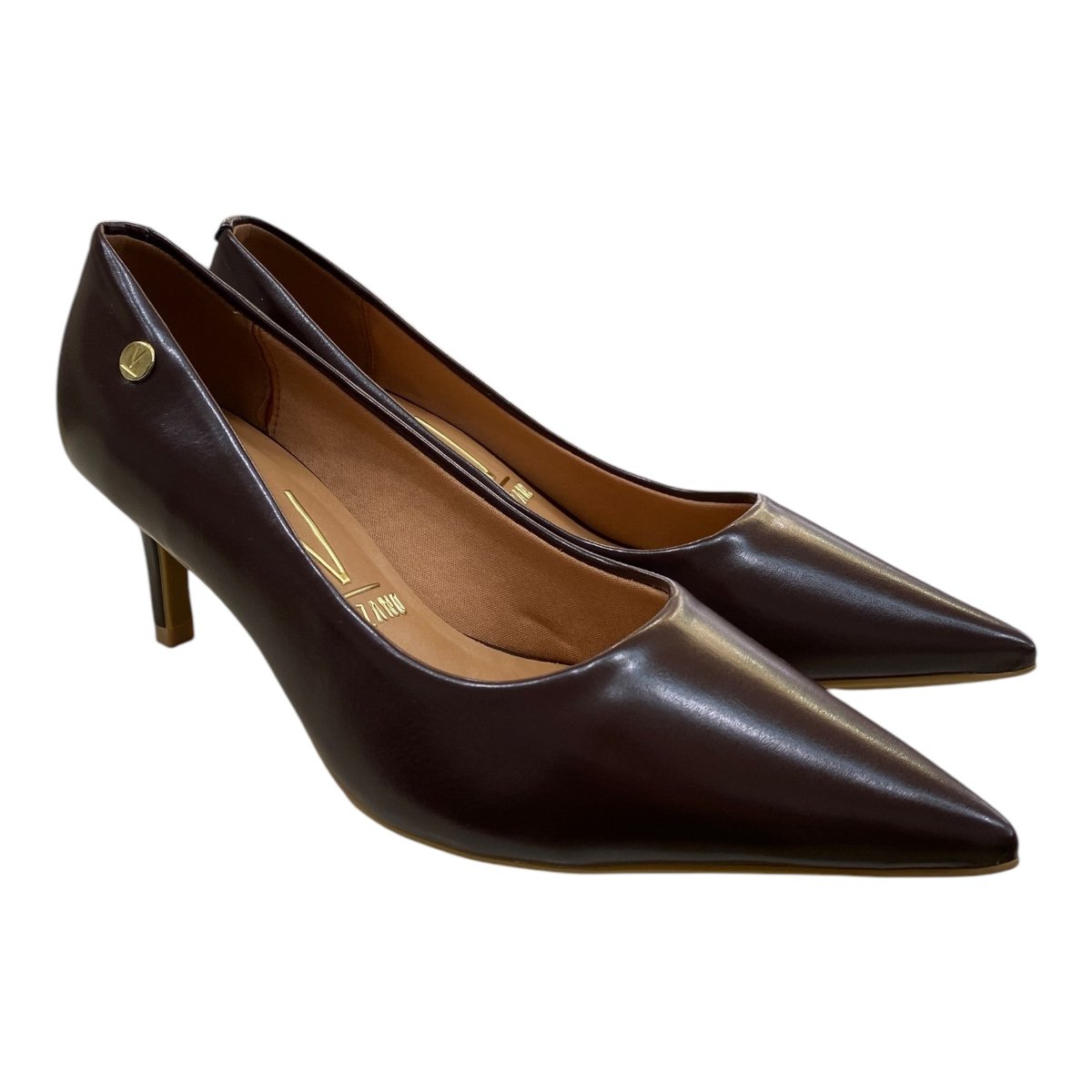 Scarpin Vizzano Feminino Pelica Casual Salto Fino Social 1456.100 Marrom Marrom 2