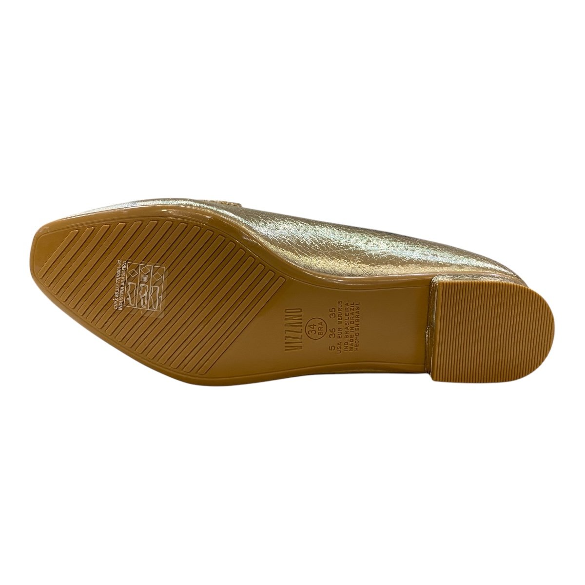 Mocassim Vizzano Feminino Detalhe Metalizado Dourado 1351.106 Dourado 3