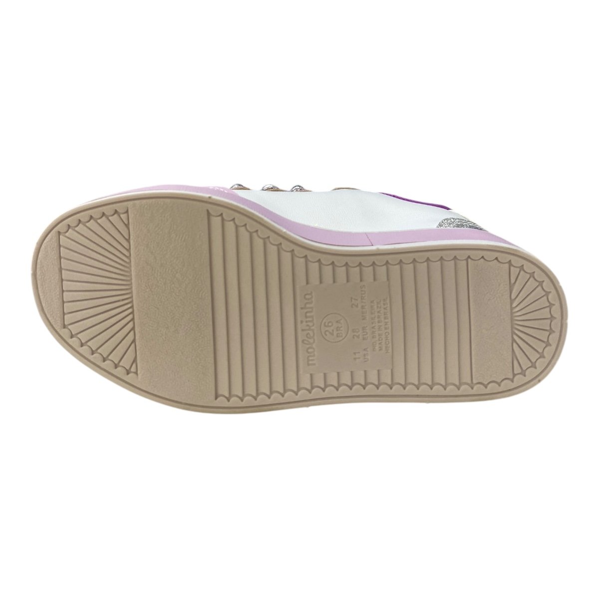 Tenis Infantil Menina Molekinha Calce Fácil Disco Brilho Gato 2520.149 Branco Branco 3