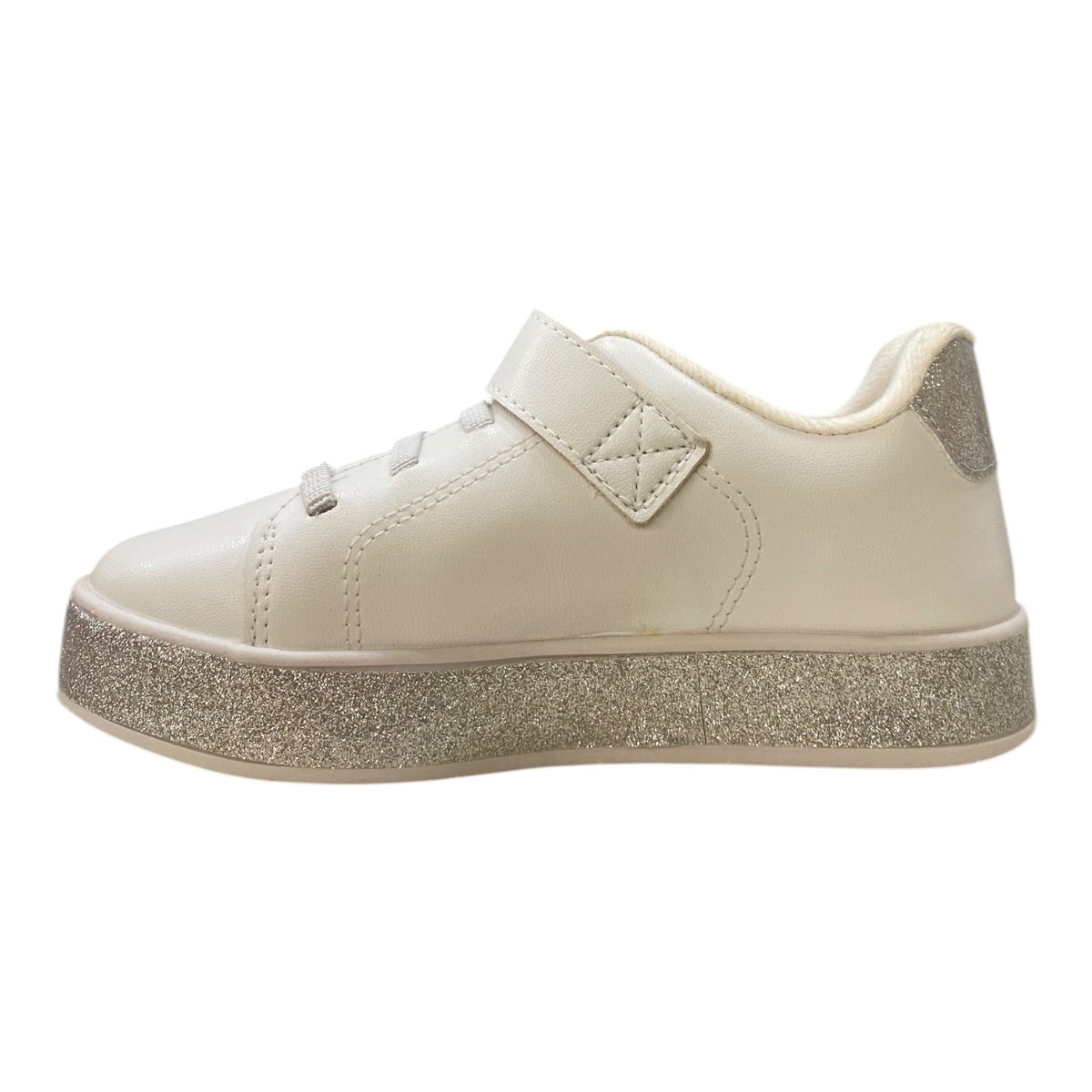 Tenis Infantil Menina Casual Brilho Glitter Alto Colante  2520.146 Branco Branco 3
