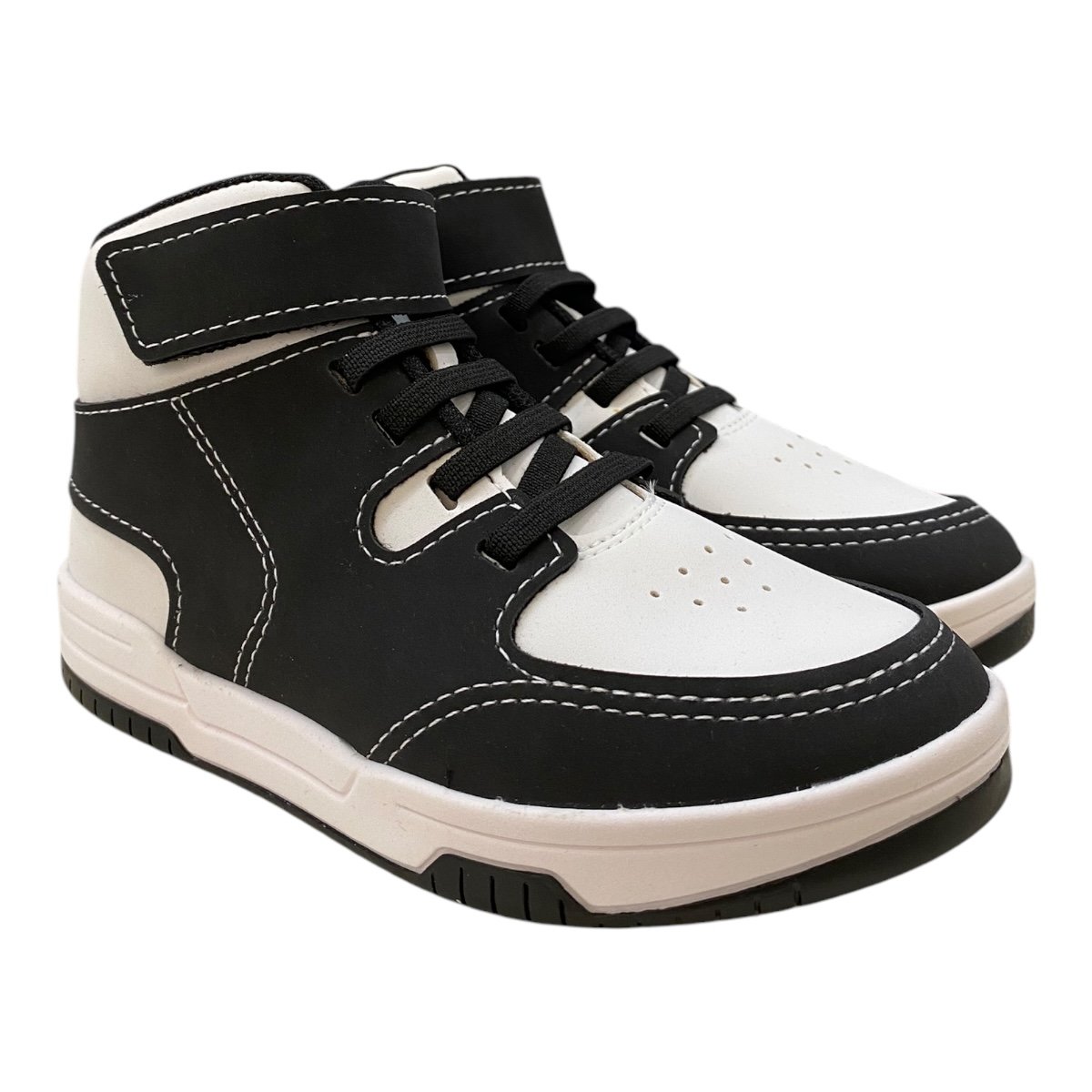 Tenis Infantil Menino Molekinho Casual Cano Alto Botinha  2852.114 Branco Preto/Branco 2