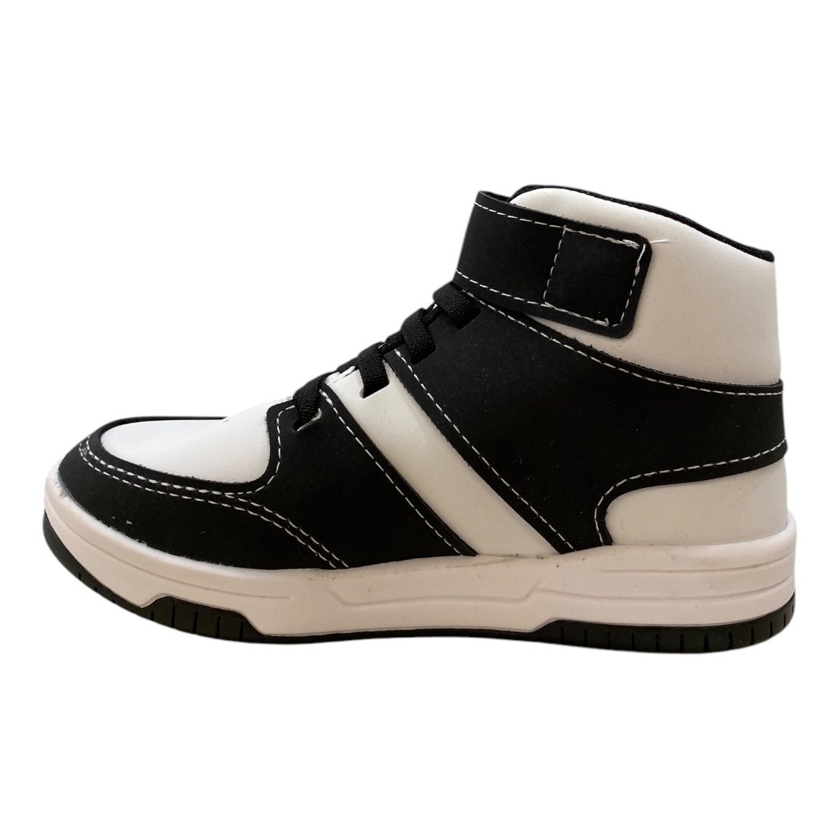 Tenis Infantil Menino Molekinho Casual Cano Alto Botinha  2852.114 Branco Preto/Branco 3