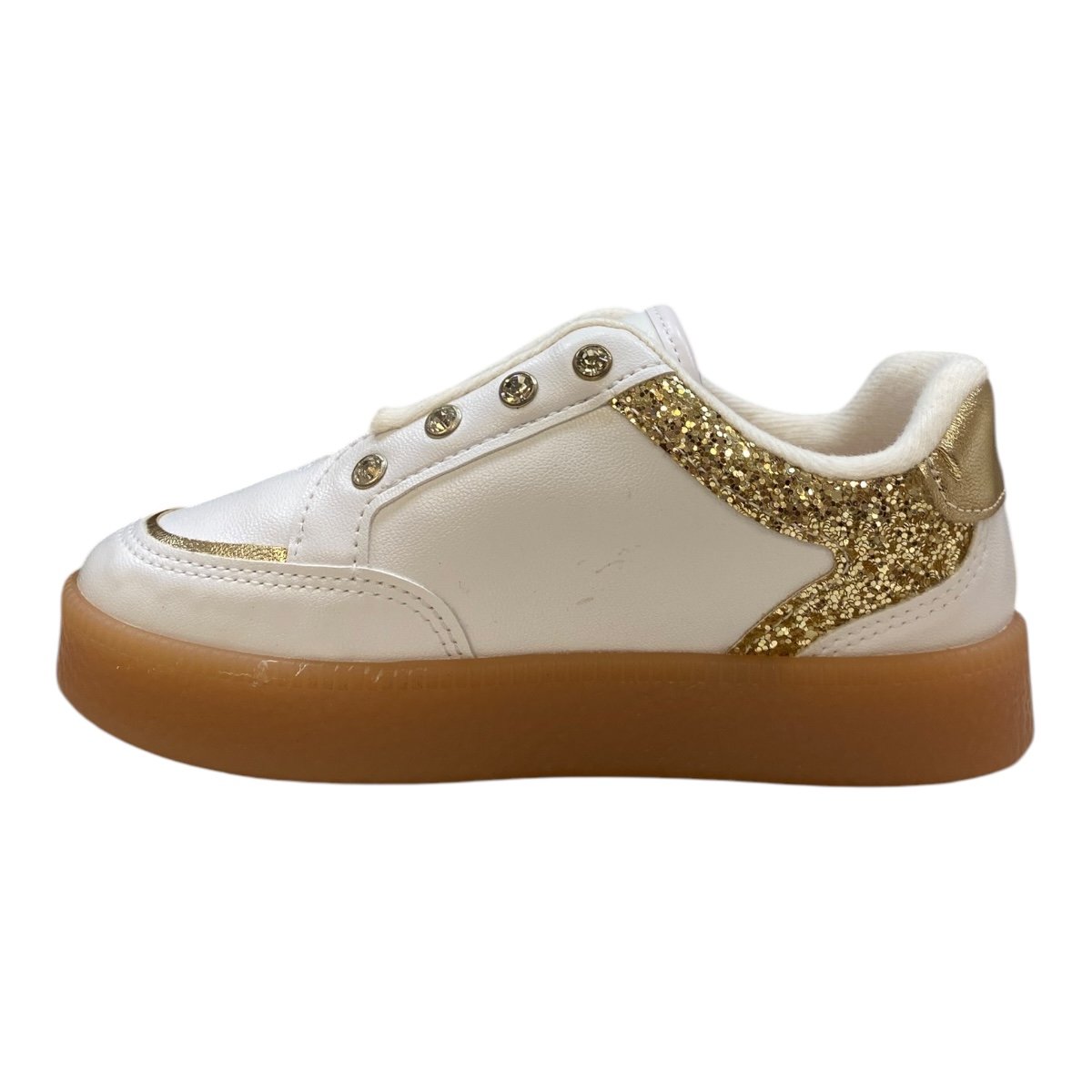 Tenis Infantil Menina Molekinha Casual Brilho Glitter Calce Fácil 2582.105 Branco Branco 4