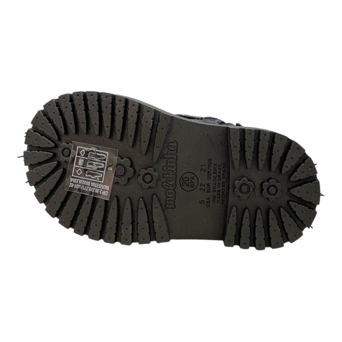 Bota Coturno Infantil Menina Molekinha Fivela Spike 2126.530 Preto Preto 3