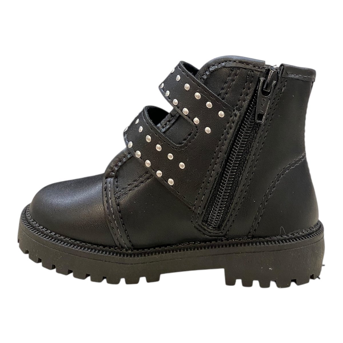 Bota Coturno Infantil Menina Molekinha Fivela Spike 2126.530 Preto Preto 4