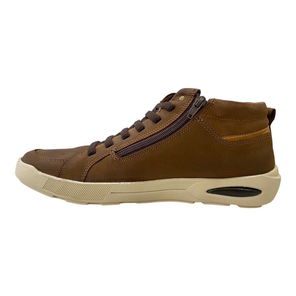 Sapatênis Masculino Ferracini Pulse Casual Couro Cano Alto 2264A. Marrom Marrom 4