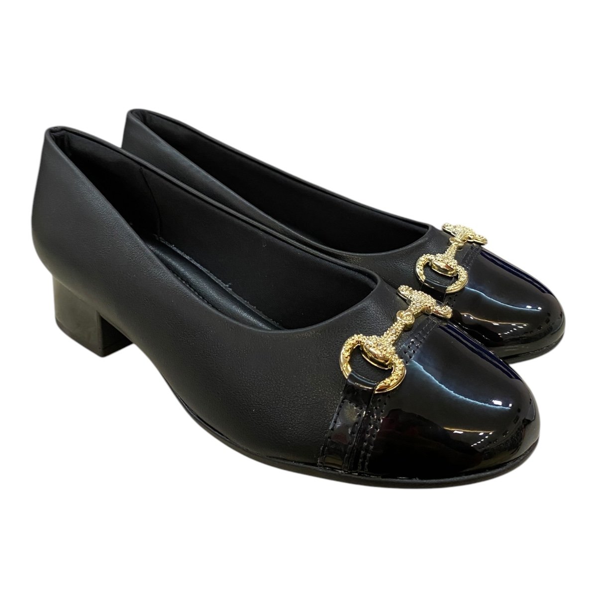 Sapato Scarpin Feminino Piccadilly Casual Ultraconforto  145053 Preto Preto 2