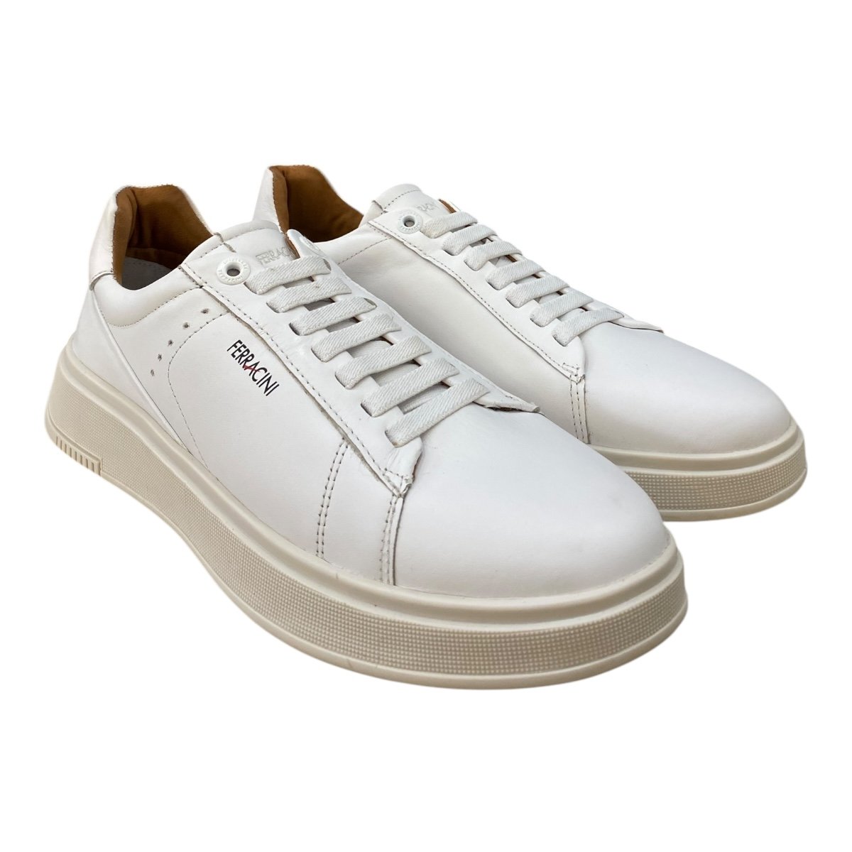 Sapatênis Casual Masculino Ferracini Logan Couro Calce Fácil 9312-678C Branco Branco 2