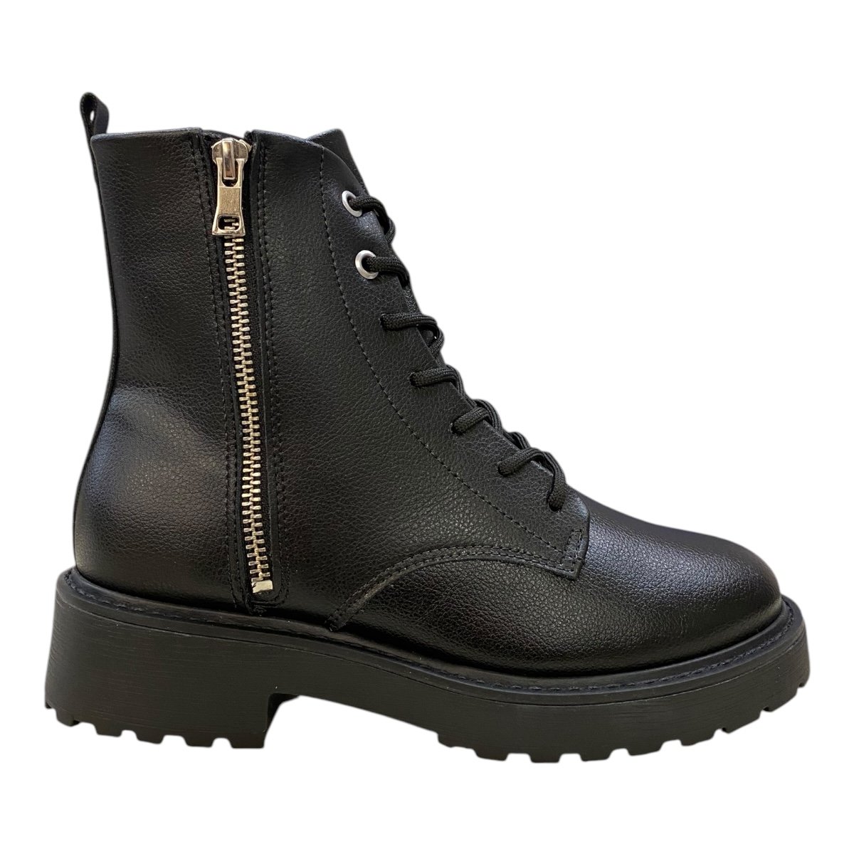 Bota Tratorada Bota Coturno Feminina Com Ziper Bota Coturno