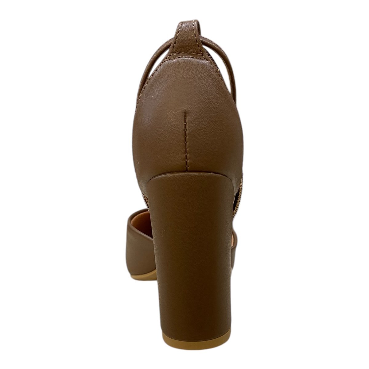 Sapato Scarpin Feminino Vizzano Casual Salto Alto Brilho Strass 1285.449 Marron Marrom 6