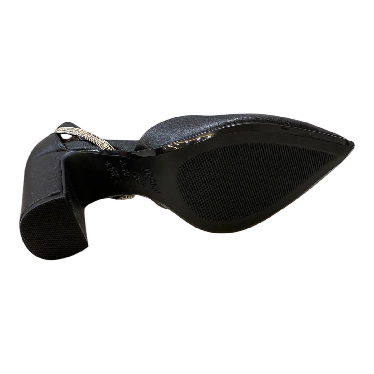 Sapato Scarpin Feminino Vizzano Casual Salto Alto Brilho Strass 1285.449 Preto Preto 3