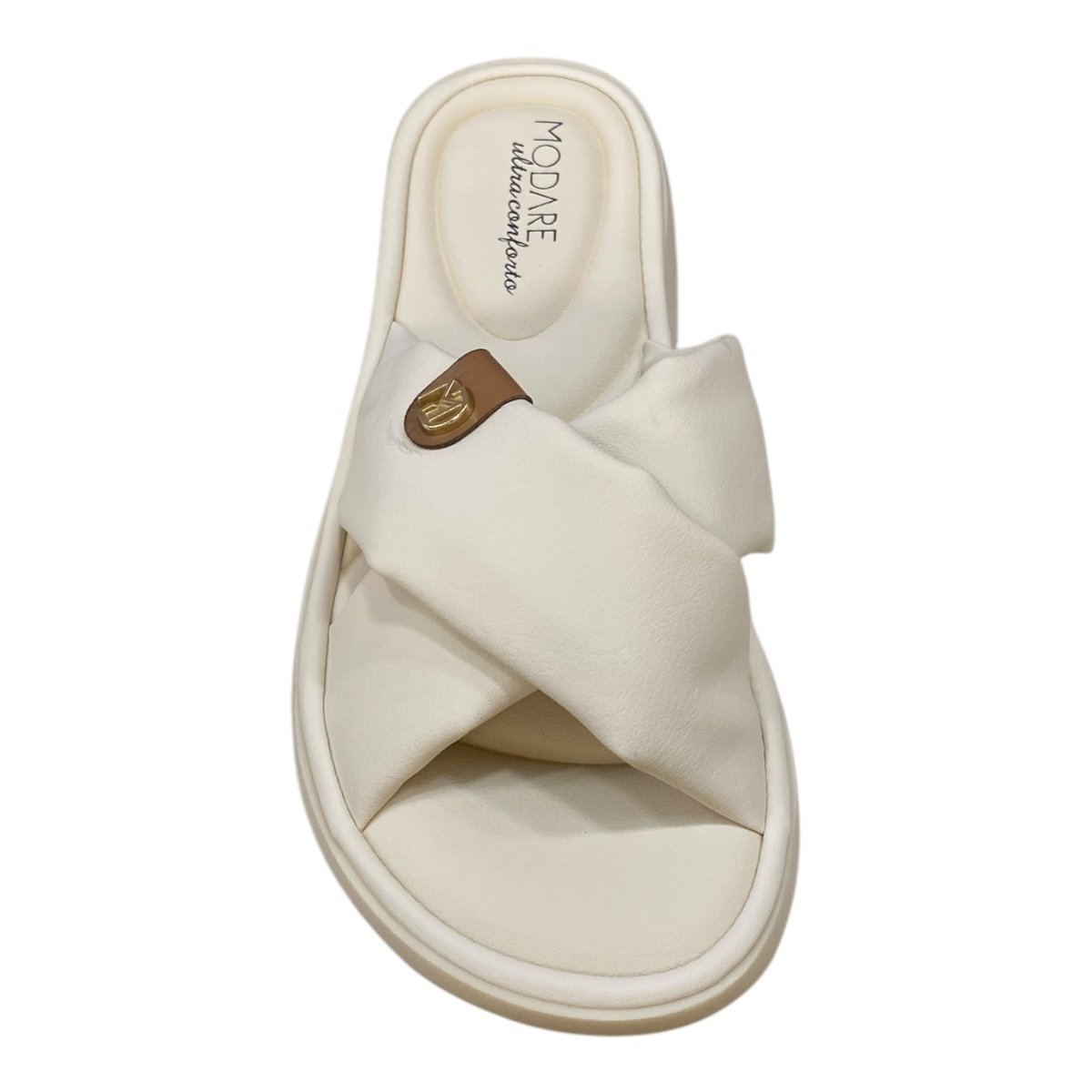 Chinelo Papete Feminino Modare Ultraconforto Tiras X 7208.100 Marfim Marfim 3
