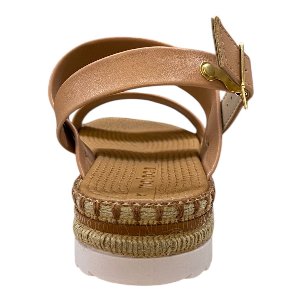 Sandalia Papete Feminino Moleca Tranças Tiras Cordas 5447.518 Nude Nude 5