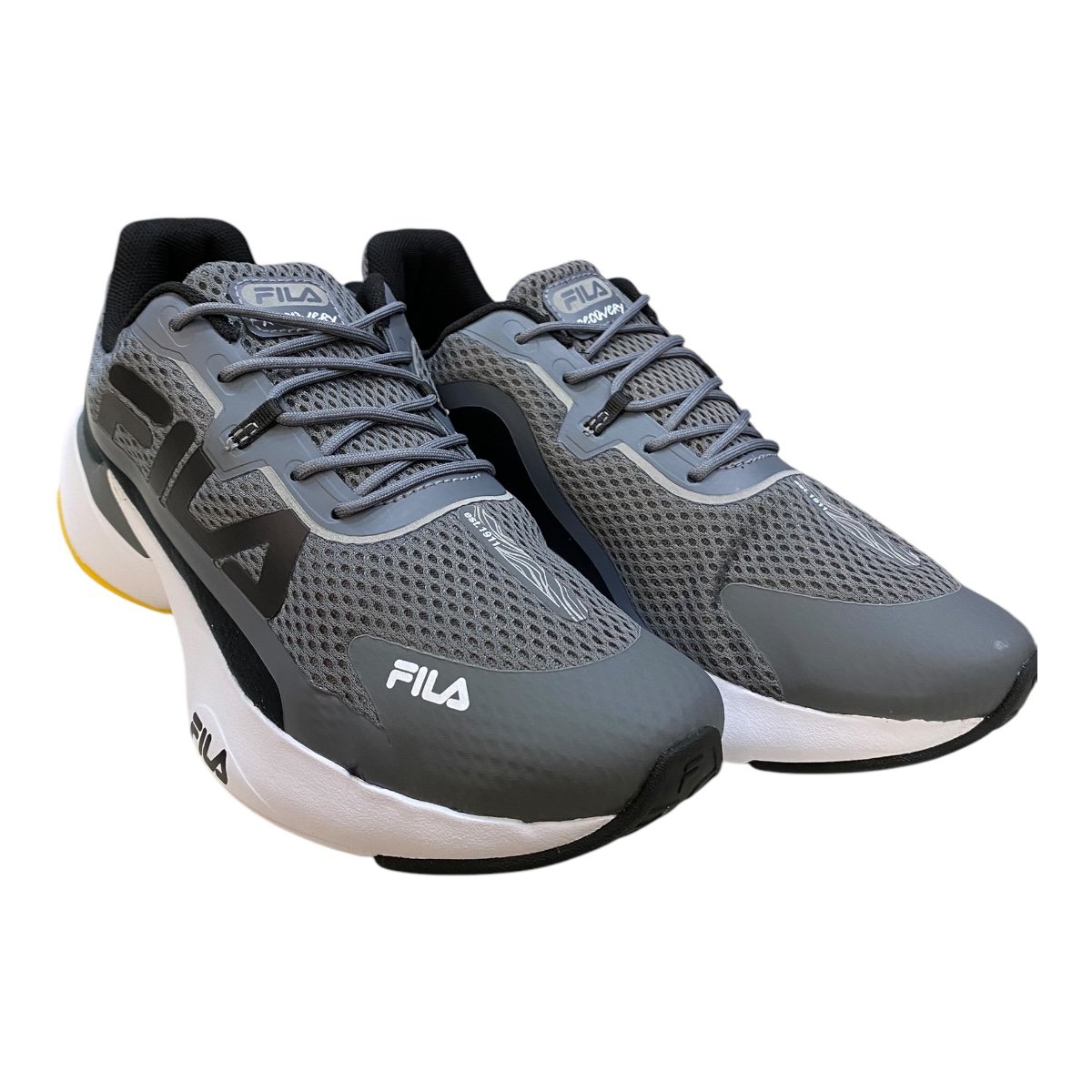 Tenis Masculino Fila Recovery Conforto Esporte Academia Caminhada  Chumbo Chumbo 2