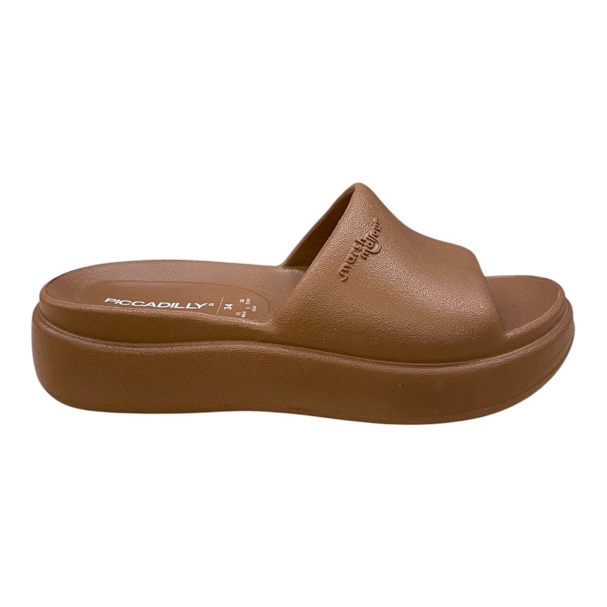 Chinelo Feminino Piccadilly Marshmallow Ultraconforto Slide Plataforma 238003 marrom Marrom 1