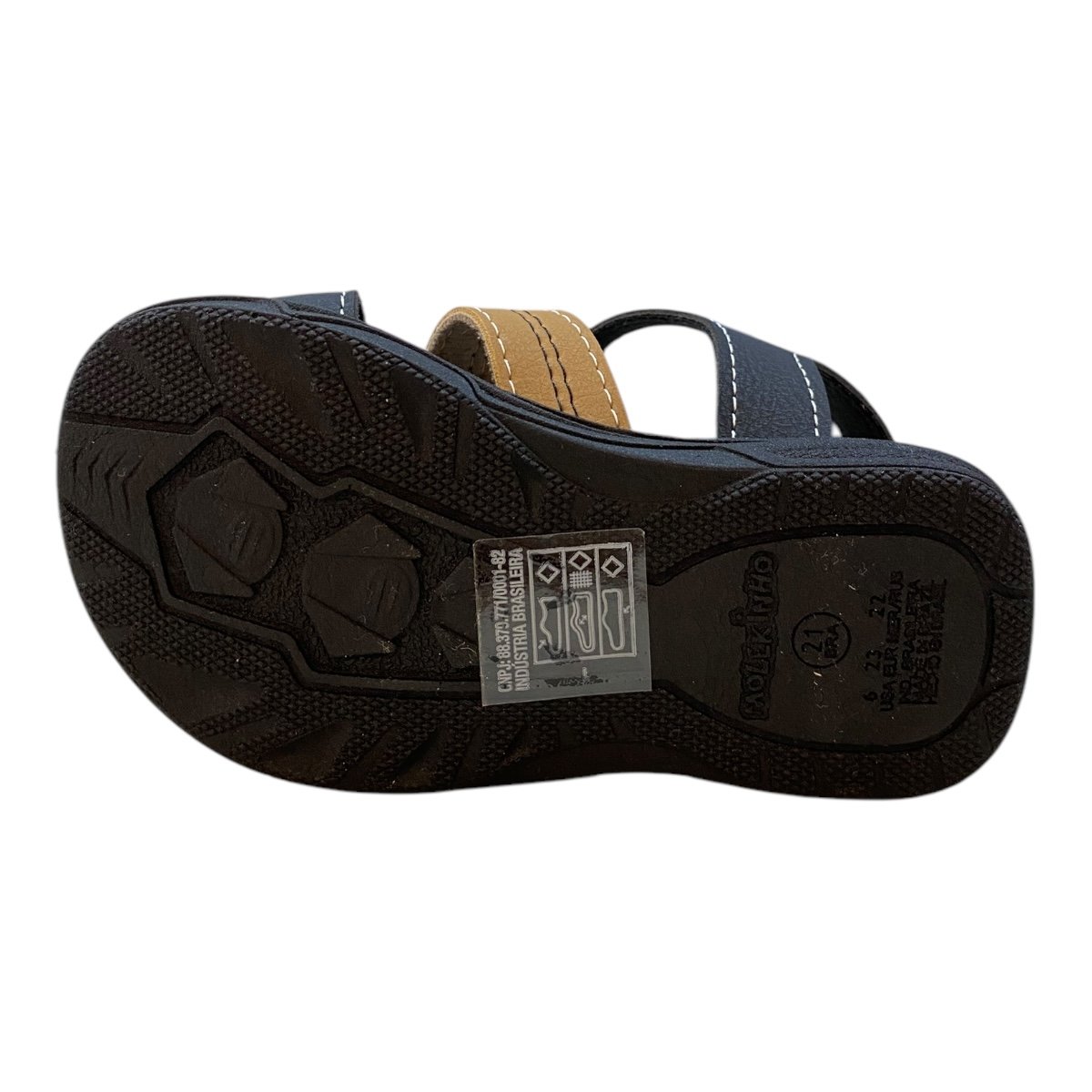 Sandalia Infantil Menino Molekinho Casual Tiras Fivela 2140.750 Preto Preto 5