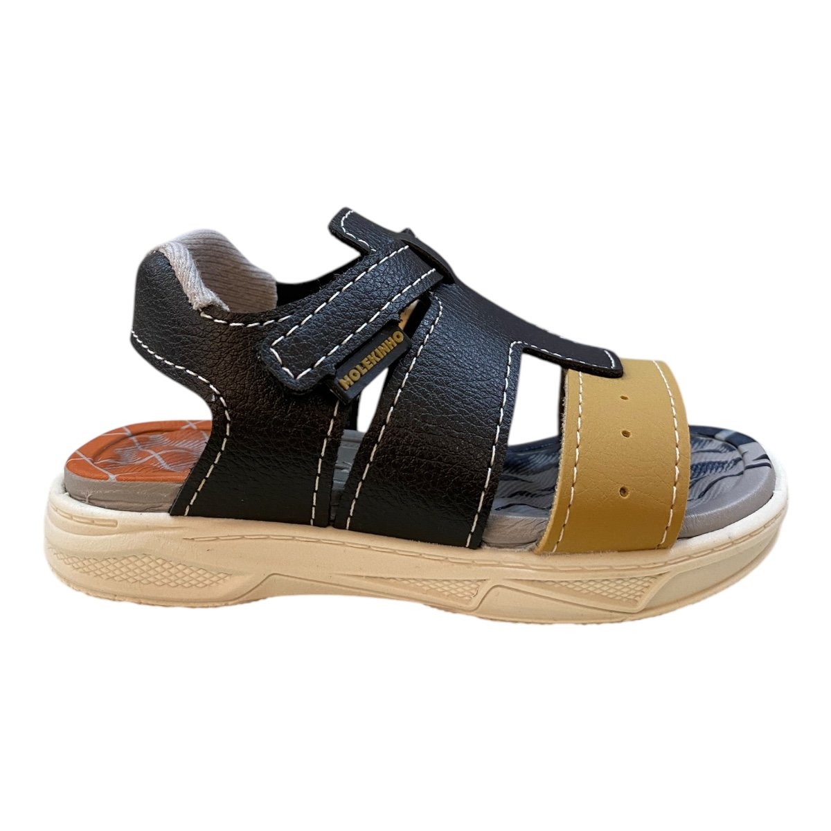 Sandalia Infantil Menino Molekinho Casual Tiras Calce Fácil 2140.759 Preto Preto 1
