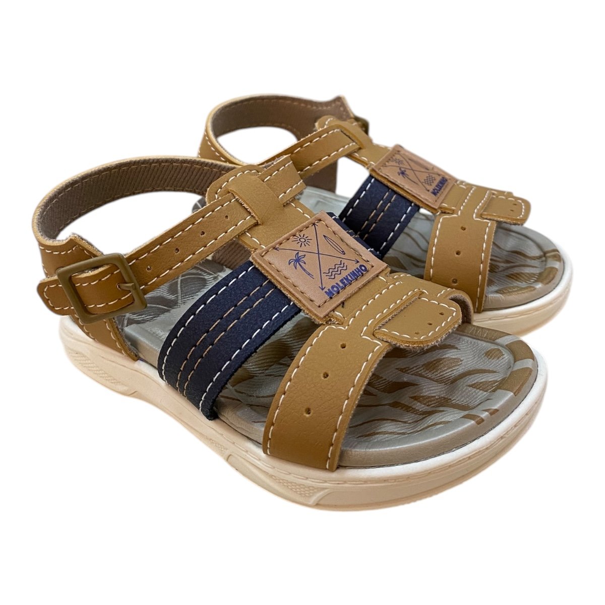 Sandalia Infantil Menino Molekinho Casual Tiras Fivela 2140.750 Caramelo Caramelo 2