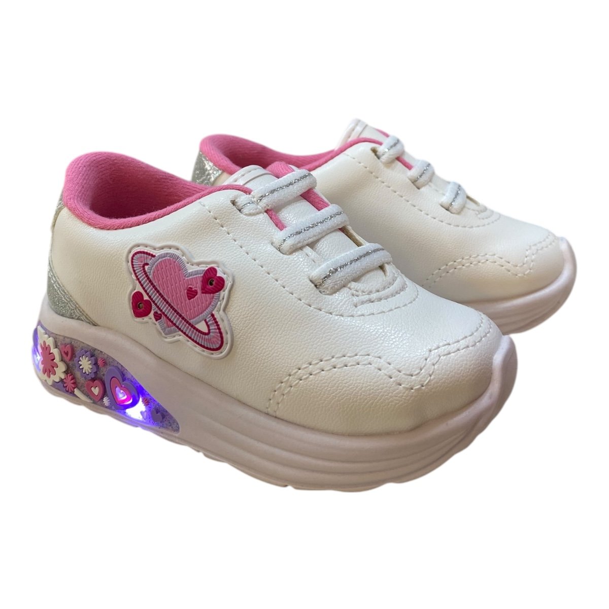 Tenis Infantil Menina Molekinha Casual Calce Fácil Led 2731.510 Branco Branco 2