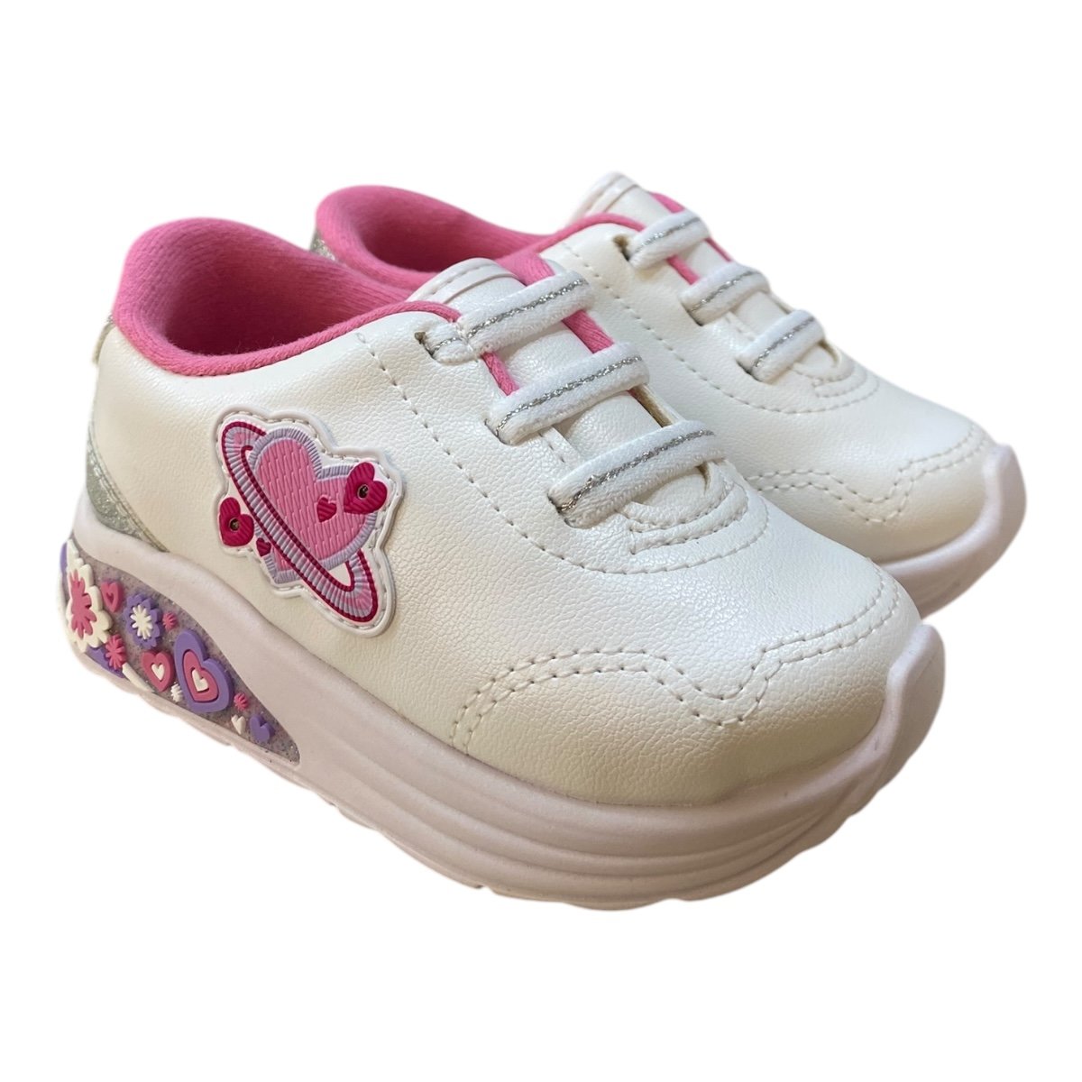 Tenis Infantil Menina Molekinha Casual Calce Fácil Led 2731.510 Branco Branco 5