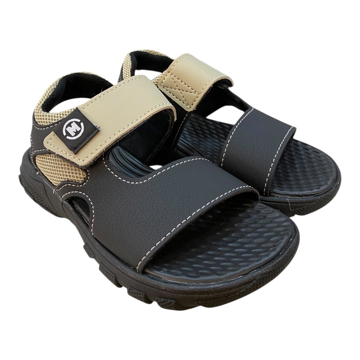 Sandalia Infantil Menino Molekinho Casual Auto Colante 2424.212 Preto Preto 2