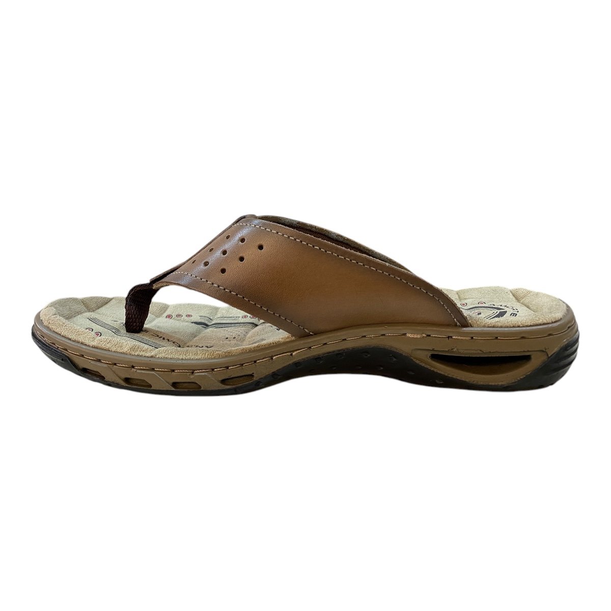 Chinelo Masculino Pegada Conforto Em Couro Tiras Dedo 13166301 Caramelo Caramelo 4
