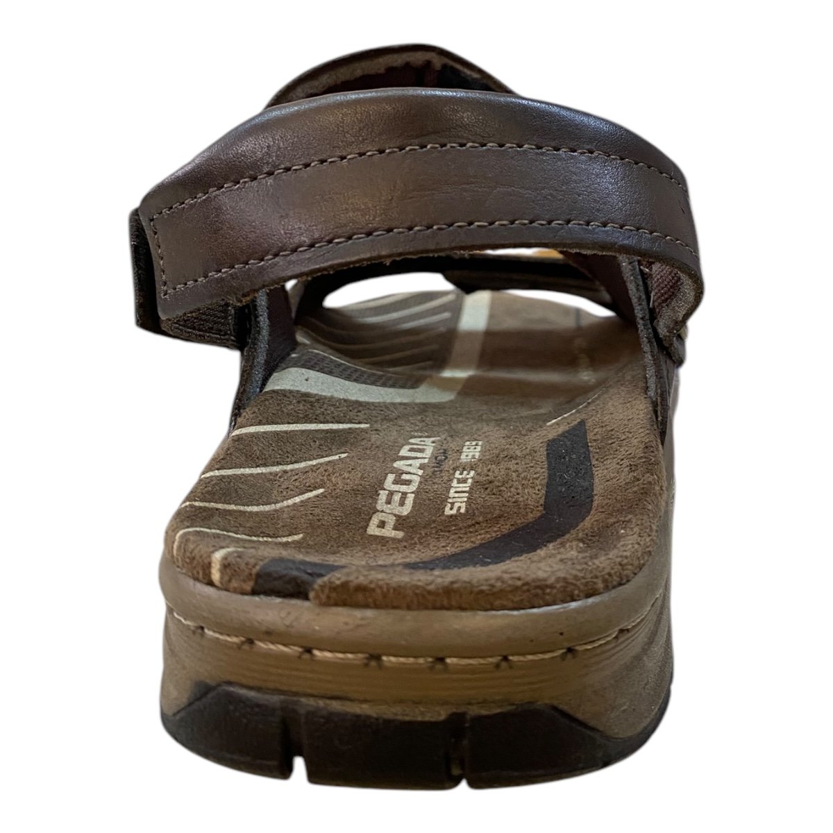 Sandalia Masculino Pegada Conforto Couro Calce Fácil Auto Colante 132254-03 marrom Marrom 5