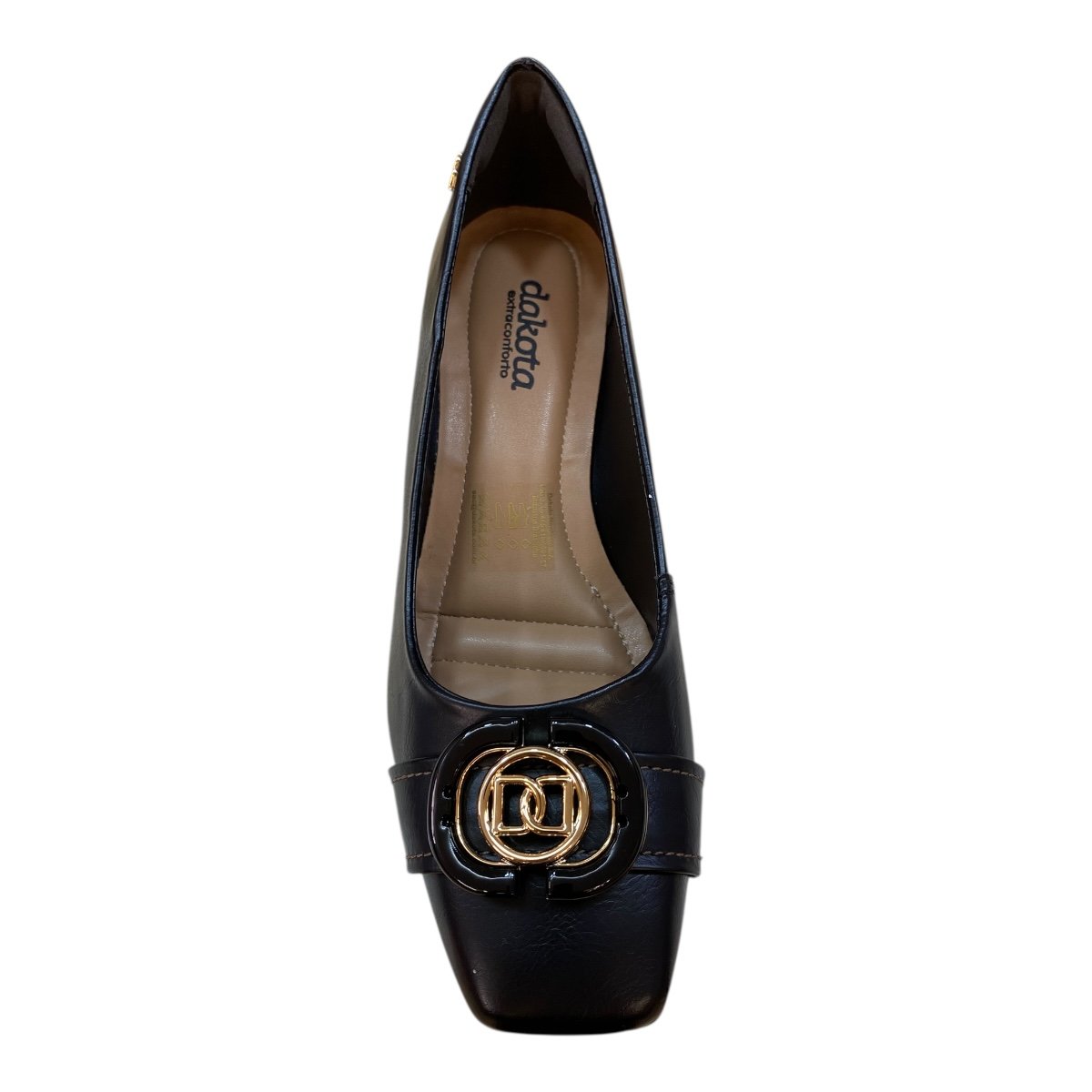 Sapato Scarpin Dakota Conforto Casual Salto Bloco Baixo  D0085 Preto Preto 6