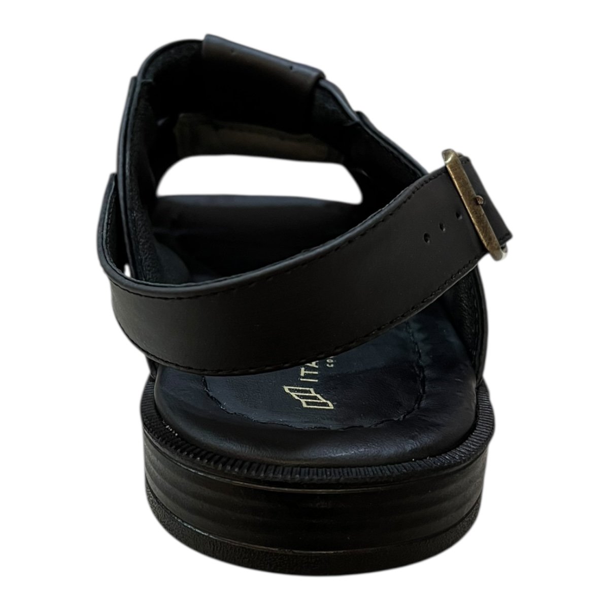 Sandalia Masculino Italianinho Casual Conforto Couro 2 Em 1 10340302 Preto Preto 6