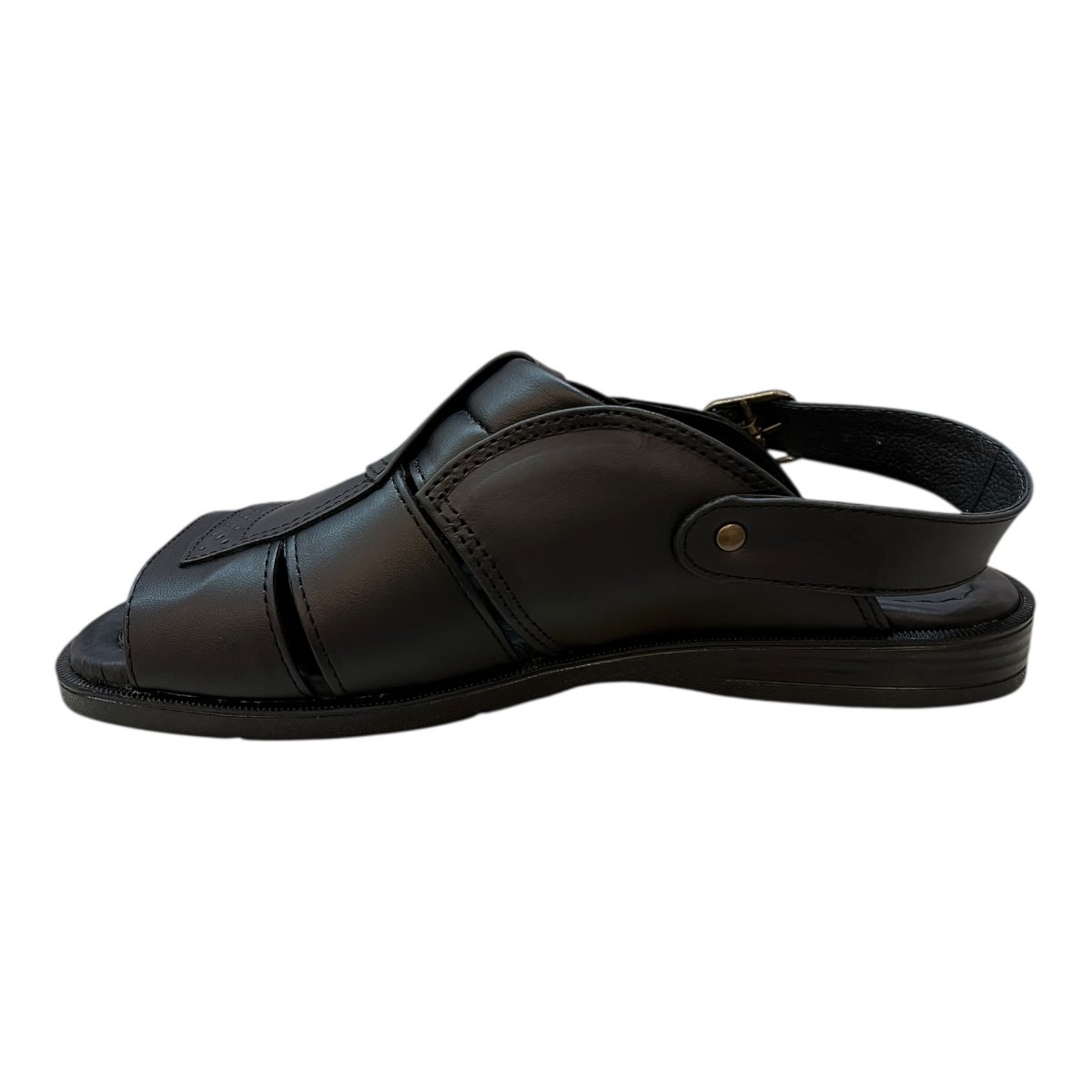 Sandalia Masculino Italianinho Casual Conforto Couro 2 Em 1 10340302 Preto Preto 5