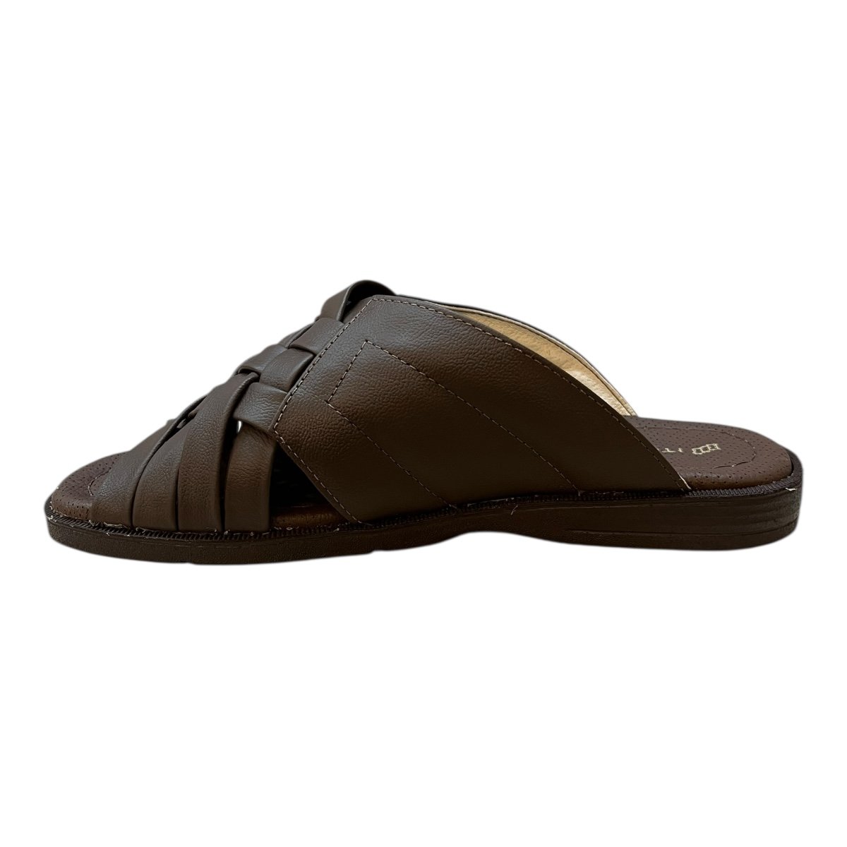 Chinelo Masculino Italianinho Casual Conforto Couro Trançado 10340101 marrom Marrom 5