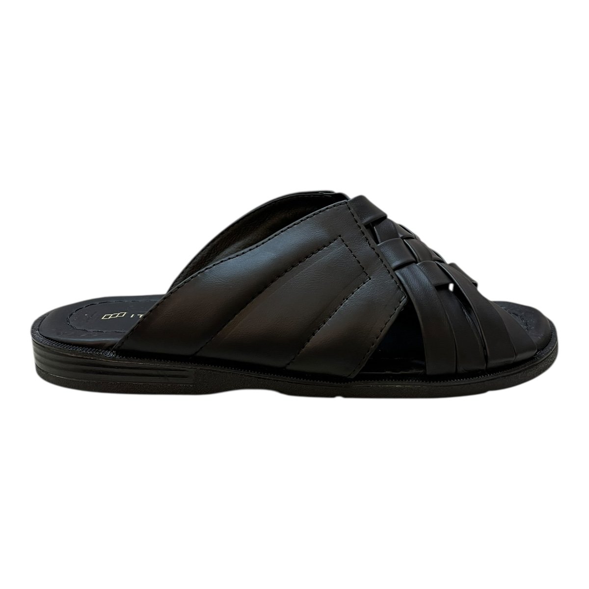 Chinelo Masculino Italianinho Casual Conforto Couro Trançado 10340101 Preto