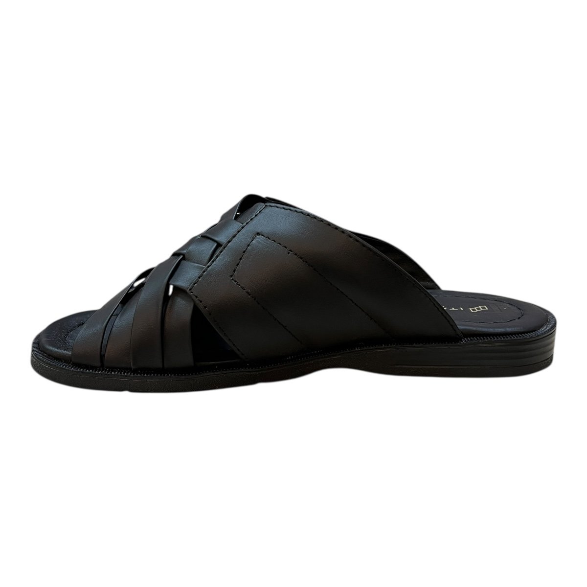 Chinelo Masculino Italianinho Casual Conforto Couro Trançado 10340101 Preto Preto 5