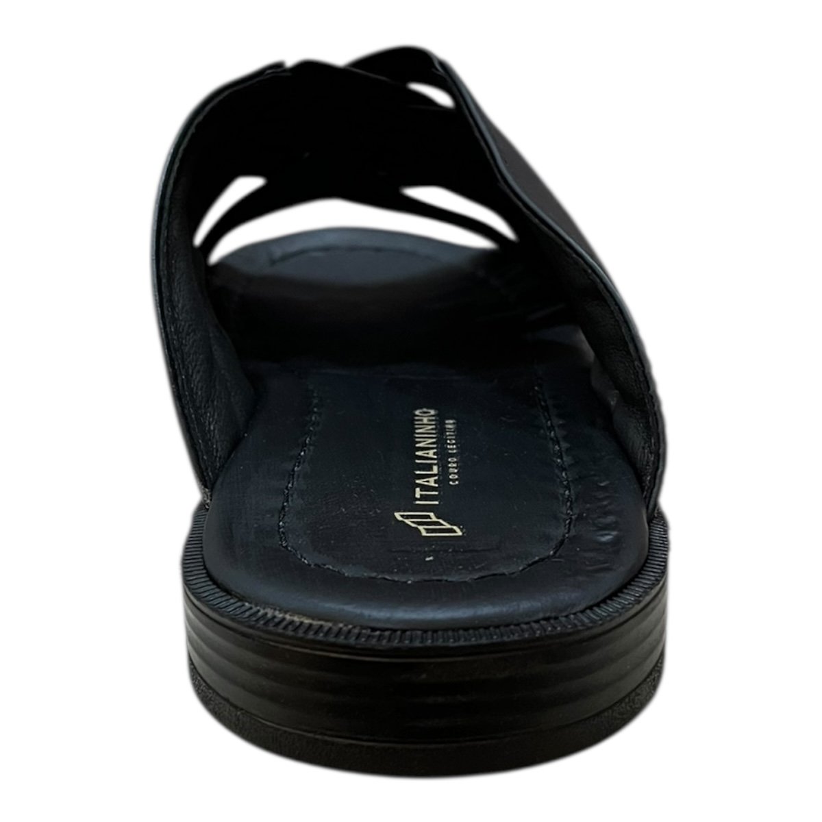Chinelo Masculino Italianinho Casual Conforto Couro Trançado 10340101 Preto Preto 6